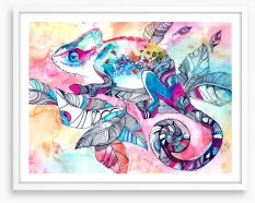 Colourful chameleon Framed Art Print 87232360