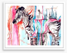 Watercolour zebra Framed Art Print 87232366