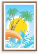 Palm tree island Framed Art Print 87441967