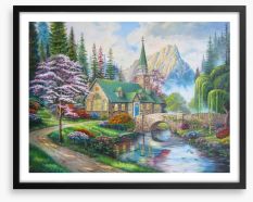 The church by the river Framed Art Print 87464923