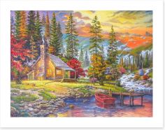 By the Autumn lake Art Print 87467183