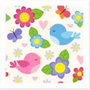 Birds of spring Art Print 87552674