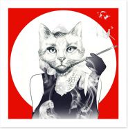 Feline of the night Art Print 87593505