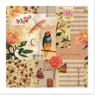 Music and birds Art Print 87673235