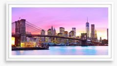 Manhattan twilight panorama Framed Art Print 88002483