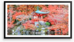 Kyoto temple in Autumn Framed Art Print 89740919