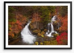 Ryuzu Falls in autumn Framed Art Print 89821933