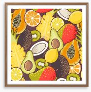 Retro fruits Framed Art Print 90001261