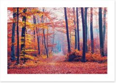 Autumn forest mist Art Print 90869736