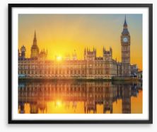 Westminster sundown Framed Art Print 92058379