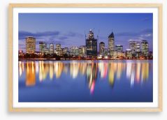 Perth skyline reflections Framed Art Print 92066470