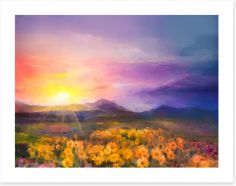 Golden daisy sunset Art Print 92089300