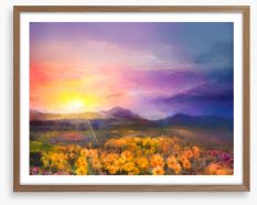Golden daisy sunset Framed Art Print 92089300