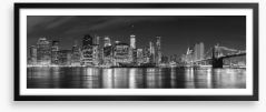 Manhattan panoramic at night Framed Art Print 94054059