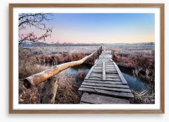 Frosty footbridge Framed Art Print 94876019