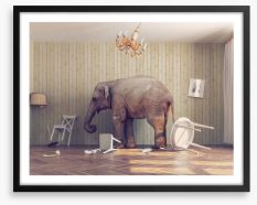 Elephant in the room Framed Art Print 94910721