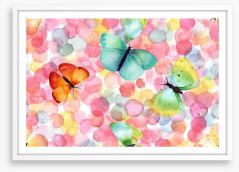 Butterfly bubbles Framed Art Print 95660250