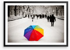 Rainbow umbrella Framed Art Print 95899393