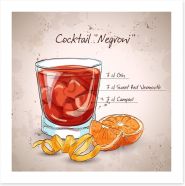 Negroni cocktail Art Print 95980069