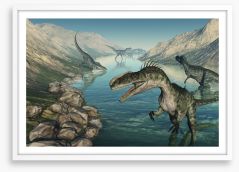Monolophosaurus paddle Framed Art Print 96204488