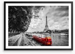 Houseboat on the Seine Framed Art Print 96836193