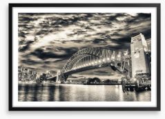 Dramatic Sydney harbour Framed Art Print 98545953