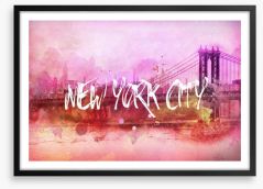 New York City blush Framed Art Print 98951977