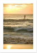 Avalon beach paddle boarder at sunrise Art Print MC004